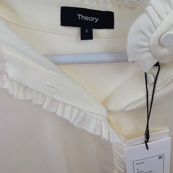 Theory Ivory Modern Silk Shirt - Picture 8 of 10